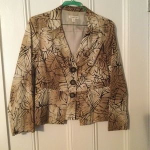 Coldwater Creek 100% Cotton Tailored Patterned Blazer